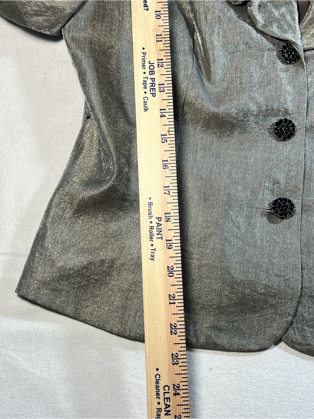 Adrianna Papell Metallic Silver Ruffle Collar Blazer - Picture 9 of 9